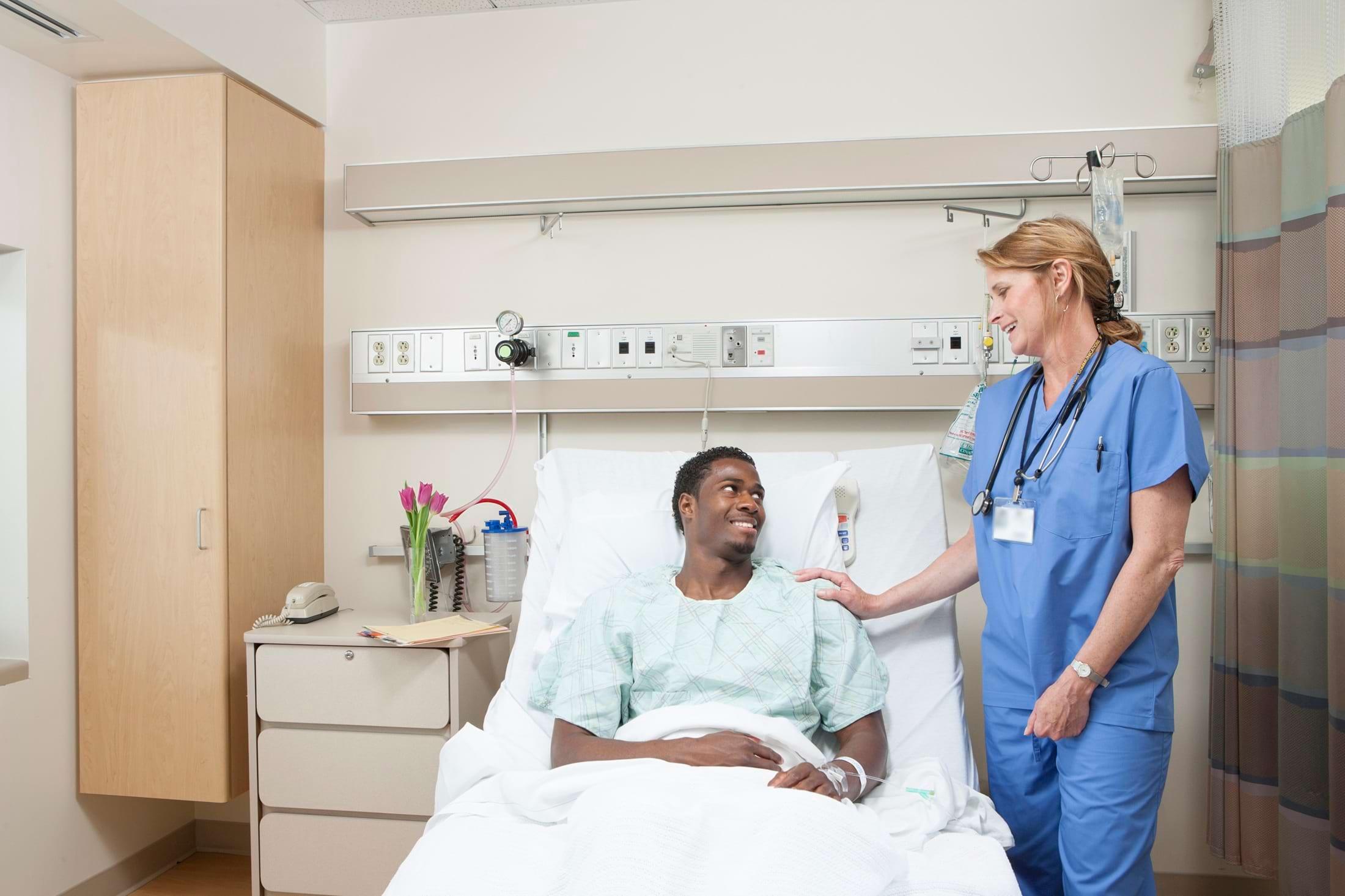 Nurse caring for patient