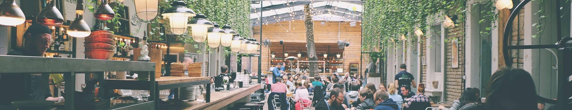 A chic city restaurant